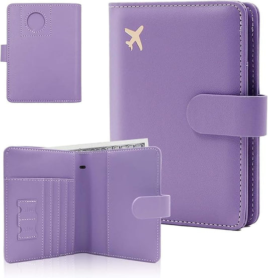 Melsbrinna Premium Leather Passport Holder Covers Case, Waterproof Rfid Blocking Travel Wallet Passport Holder with Pen Holder, Cute Passport Book for Women/Men