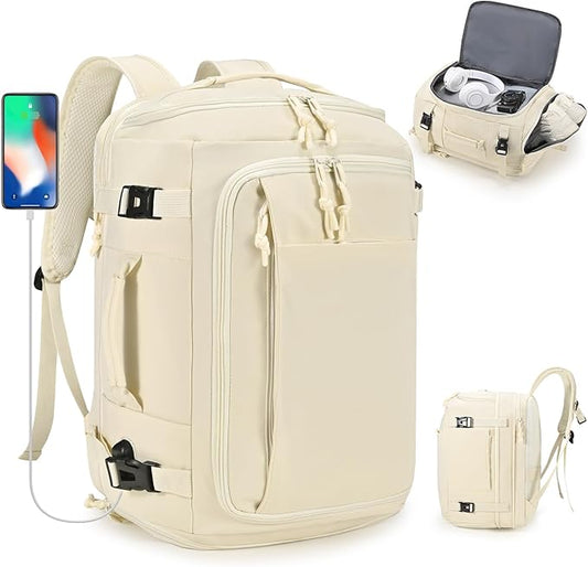 40x30x20cm Travel Bag, Expandable Carry on Travel Backpack 30-35L, 40x30x25cm Personal Item Bag,15.6inch Laptop Backpack with Shoe Compartment and Wet Pockets,Mochila de Viaje