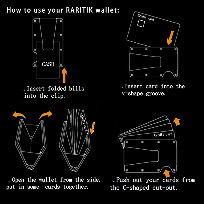 Minimalist Carbon Fiber Wallet for Men, Money Clip Cash Strap Wallet, RFID Blocking Metal Wallet Aluminum Card Holder,Front Pocket Wallet(Matte Blue)