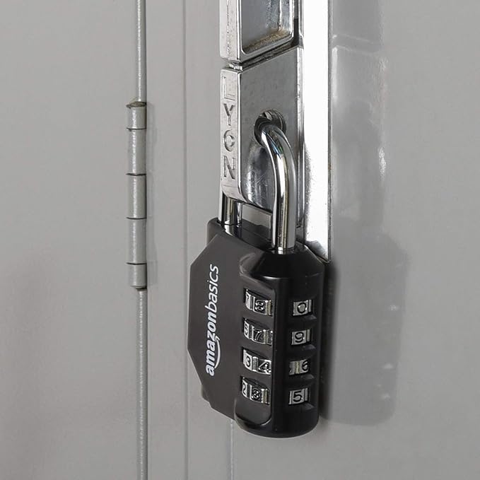 Amazon Basics 4-Digit Combination Lock, Black, 2-Pack