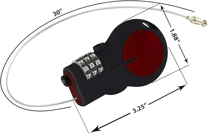 Lewis N. Clark Cable Luggage Lock | TSA Approved | Travel Or Bike Lock | Set Your Own Combination | 30-inch Retractable Steel Cable | Red