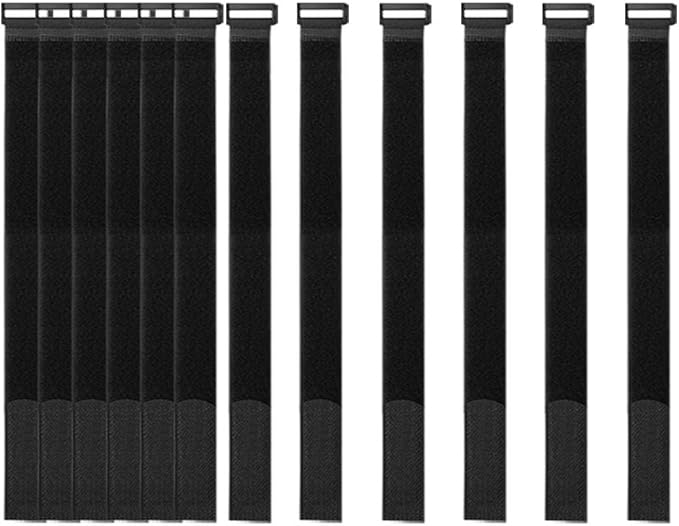 YiwerDer [16 Pack] 1 x 18" Hook and Loop Reusable Fastening Nylon Cable Securing Straps, Durable Functional Ties to Keep Your Places from Tangled Messes of Cords