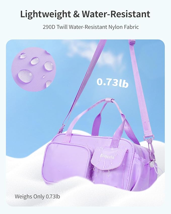 Ceneda 12 inch Mini Gym Bag for Women, Small Duffle Bag with Wet Pocket, Lightweight Multi-Pocket Travel Tote for Yoga, Sports, Workout, Daily Use - Water-Resistant