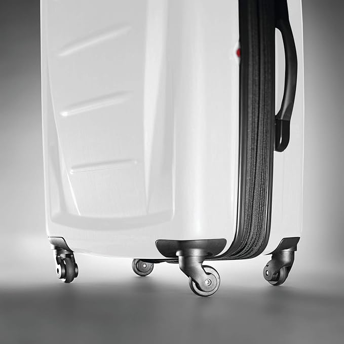 Samsonite Winfield 2 Hardside Expandable Luggage with Spinner Wheels, Checked-Large 28-Inch, Brushed White