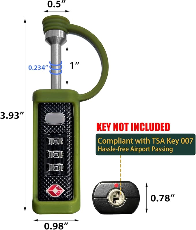 LAFENLIN Gun Case Locks 2 Pack, TSA Approved Case Lock for Gun Case, Handgun Case Padlock for Gun Safe, Air Travel Padlock Hard Pistol Case Lock for Rifles & Shotguns, 3 Digits Heavy Duty TSA Locks