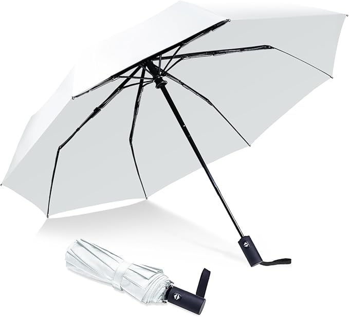 NPCQUN Travel Essentials Umbrella Windproof Compact Collapsible Light, Automatic, Strong and Portable, Wind Resistant Folding Small Umbrella for Rain
