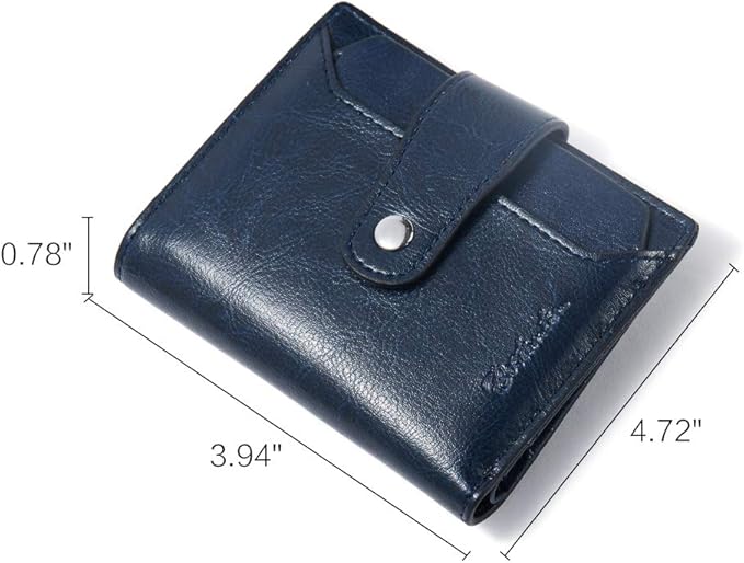 BOSTANTEN Women Leather Wallet RFID Blocking Small Bifold Zipper Pocket Wallet Card Case Purse with ID Window