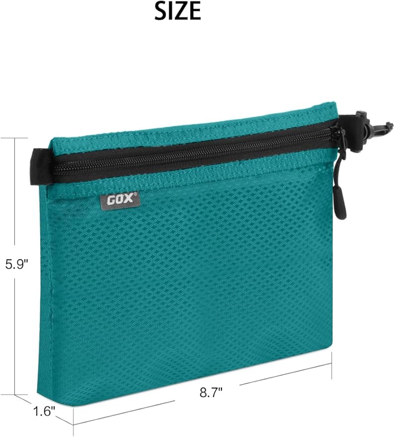 GOX Small Toiletry Bag for Men Bulk Cosmetic Bag Dopp Kit Carry On Zipper Pouch Organization Nylon Small Packing Sack Waterproof (Turquoise)