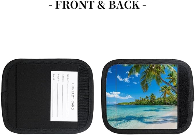 Luggage Handle Wrap, Beach Sea Tree Durable Neoprene Suitcase Handle Wraps for Luggage Door Handles Refrigerator x2