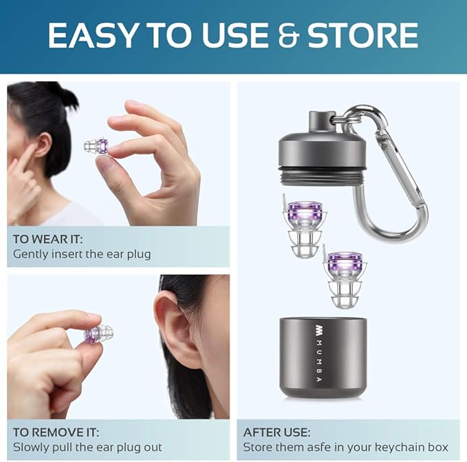 High Fidelity Concert Earplugs, Reusable Musicians Ear Plugs, 24dB Advanced Filter Technology Ear Protection for Music Festivals, DJs, Musicians
