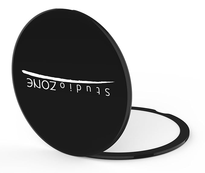 Compact Mirror - 10X Magnifying Mirror - Perfect for Purses - Small Travel Size - 2-Sided with 10X magnification and 1x w No Zoom - Black ClassZ Large Compact Mirrors for Women - 4 Inch Diameter