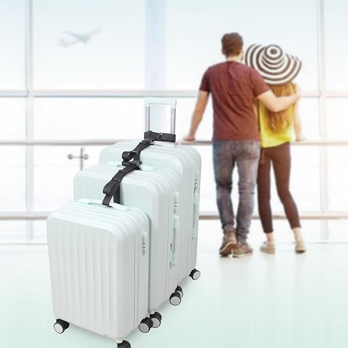 Vigorport Luggage Straps, Straps for Suitcase, Add A Bag Adjustable Attachment Accessories for Connect Your 3 Luggage Together(1.25'' Width M Size)