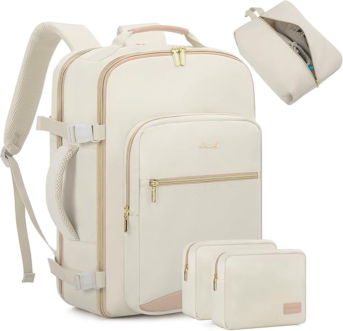 LOVEVOOK 50L Travel Backpack for Women Men,Waterproof Airline Approved Carry On Luggage Travel Essentials,TSA Carry On Backpack Personal Item Travel Bag Suitcase Weekender Traveling with Packing Cubes