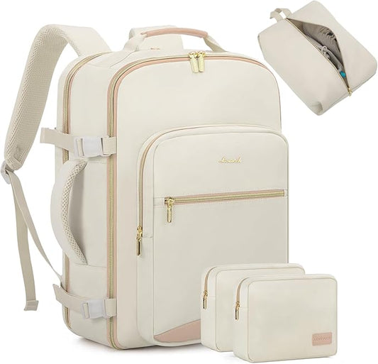 LOVEVOOK 50L Travel Backpack for Women Men,Waterproof Airline Approved Carry On Luggage Travel Essentials,TSA Carry On Backpack Personal Item Travel Bag Suitcase Weekender Traveling with Packing Cubes