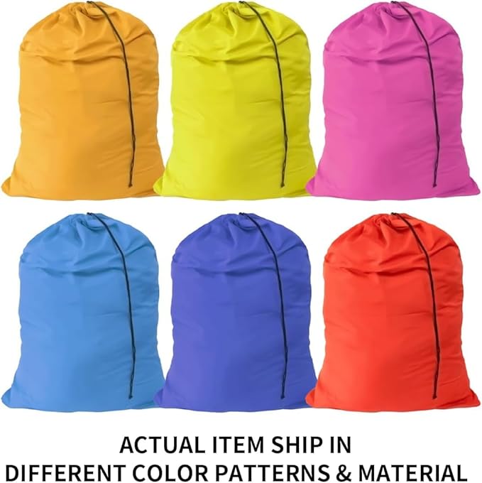 Pop Up Hampers 3 Pack with Extra Large Laundry Bags 6 Pack, Varied Colors Travel Laundry Bags 30"x40", Foldable Mesh Laundry Basket, for college dorm and apartment dwellers (9PCS)
