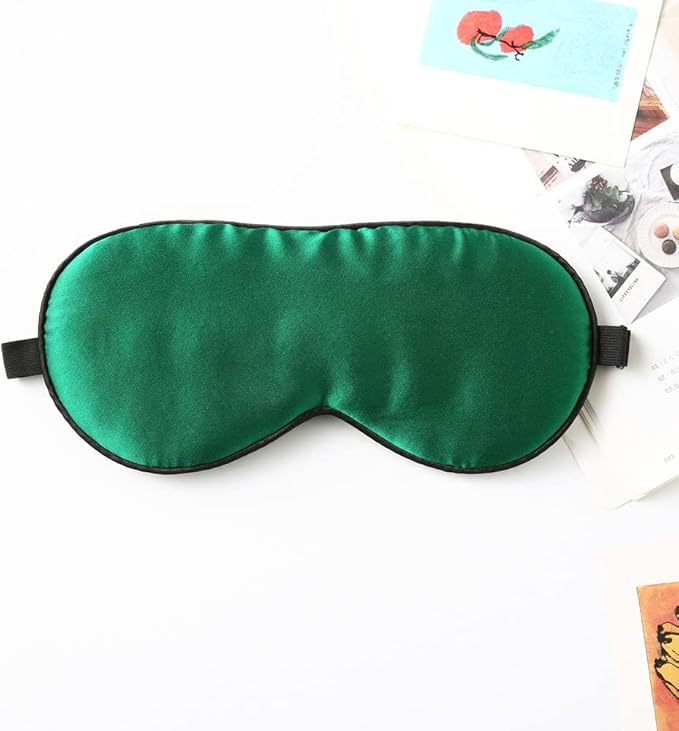 Tim & Tina Silk Sleep Mask for Women Men Comfortable Blindfold Eye Mask with Adjustable Strap for Travel Yoga Nap Shift Work (Green)