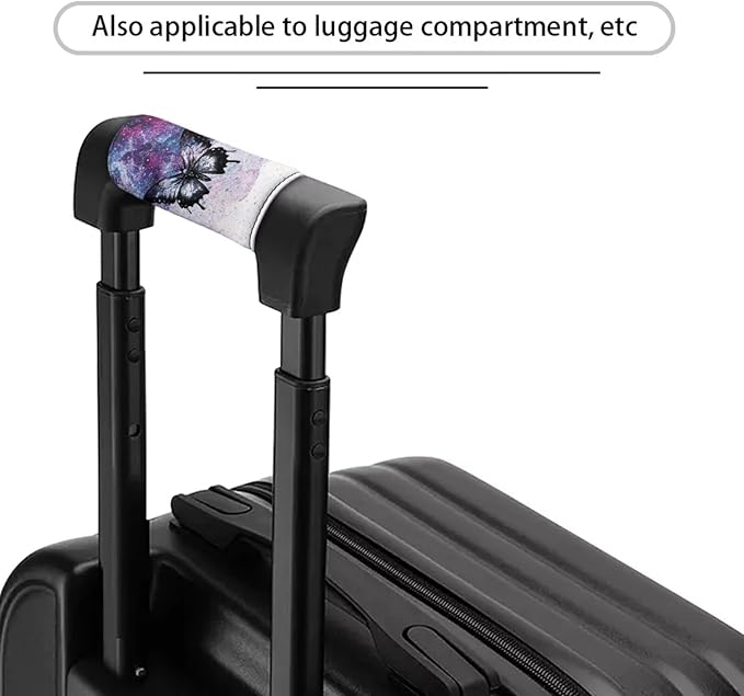BIGCARJOB Purple Butterfly Luggage Handle Wrap Set for Women Girls Luggage Accessories Set 2 Pieces Butterfly Print Suitcase Handle Sleeve Cover Identifier Travel Bag Wraps