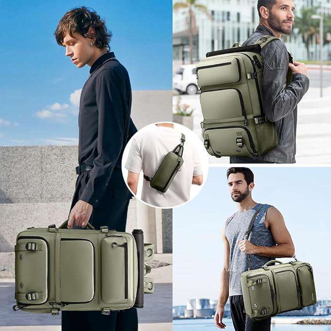 FUTURE AESTHEICS Travel backpack Carry-on Travel Backpack For Women Men Flight Approved Business Weekender Overnight Waterproof Daypack (Green)