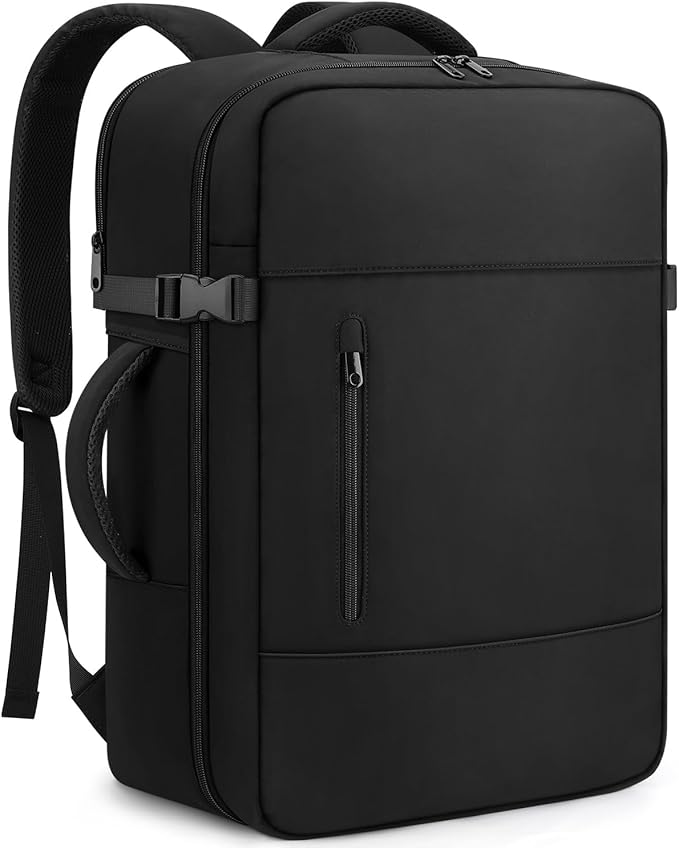ZOMFELT Travel Backpack for Women Men, 45L Carry On Backpack Luggage 22x14x9 Airline Approved, TSA 15.6inch Laptop Backpack Personal Item Travel Bag, Water Resistant Mochila For Business Work, Black