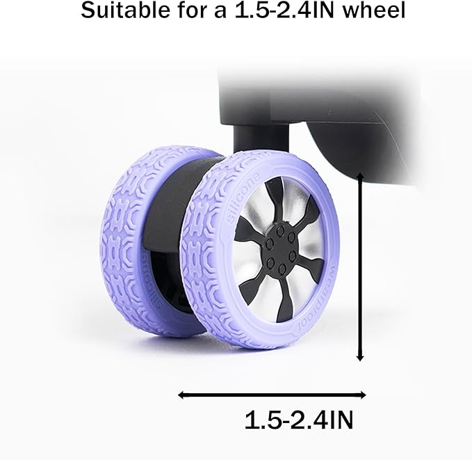 Luggage Wheel Covers 8 Pack - Silicone Protector for Spinner Suitcase Wheels - Fits Carry-on Luggage (Orange)