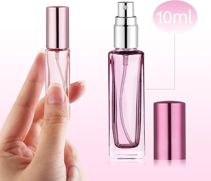 YOCASII Glass Travel Perfume Bottle Refillable, 10ml Perfume Bottles, Pocket Perfume Spray Bottle Atomizer, 4PCS Refillable Perfume Bottle for Travel