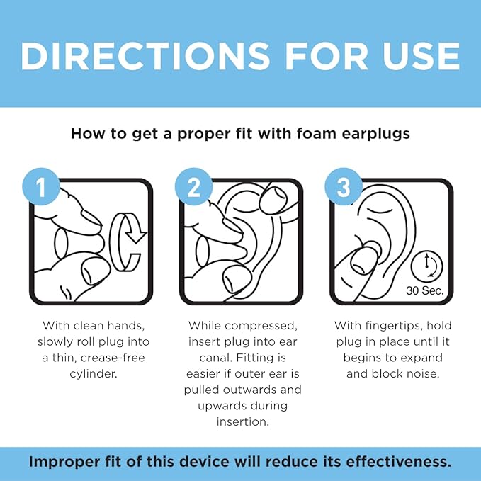 Amazon Basic Care Soft Foam Earplugs, 100 Count 50 Pair (Pack of 2)
