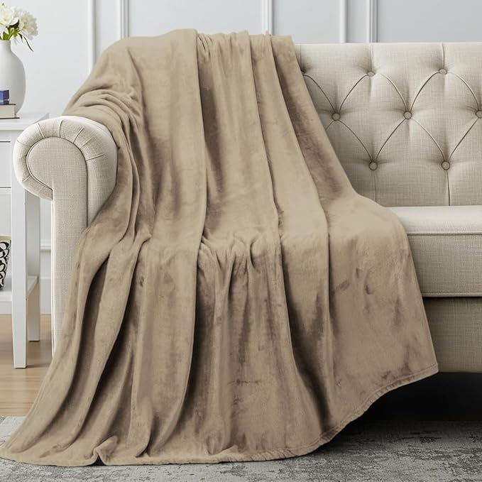 Utopia Bedding Fleece Blanket Throw Size Camel 300GSM Luxury Anti-Static Fuzzy Soft Microfiber Blanket for Couch, Sofa and Bed (50x60 Inch)