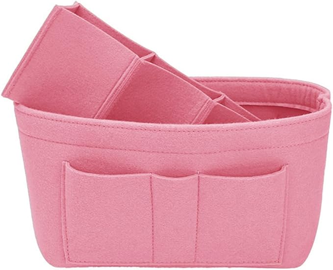 ZTUJO Purse Organizer Insert, Felt Bag Organizer For Handbag Purse Organizer,13 Colors, 6 Size (Small, Light Pink)