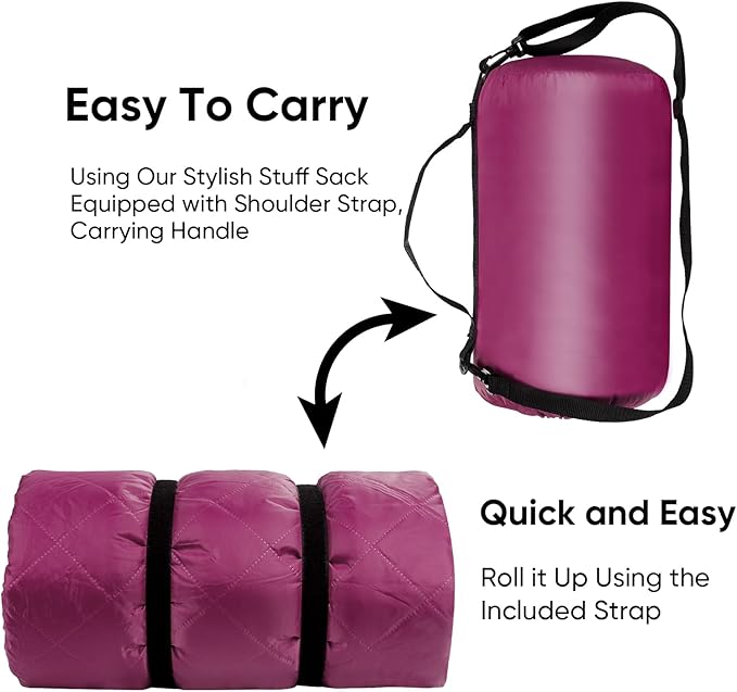 Northroad Waterproof Outdoor Blanket w/Sherpa Lining, Large Windproof Camping Blankets for Cold Weather, Light Weight and Warm for Stadium, Hiking, Dog, Picnic, Washable, 67”X 87” (Purple, 1PCS)
