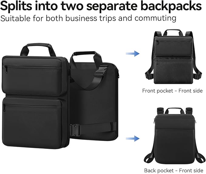 SOKOK Over Luggage Organizer Storage Bag with Multi Pockets, Slide On Luggage Harness with Adjustable Straps, 2-in-1 Travel Accessories Suitcase Vest Bag Fits Most Suitcases, Black-2