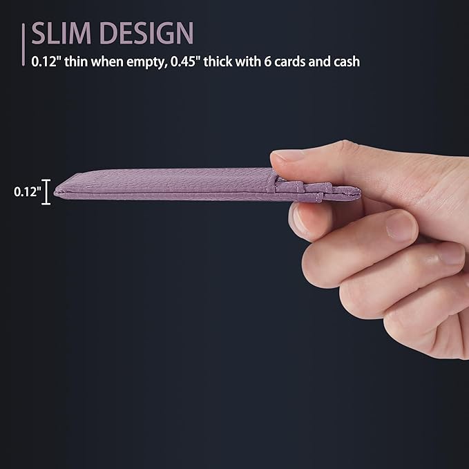 Travelambo Slim Wallet Front Pocket Minimalist Leather RFID Blocking Medium Size