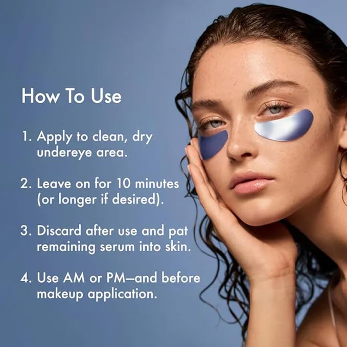 Summer Fridays Jet Lag Hydrating Eye Patches - De-puffing Hydrogel Under Eye Masks with Hyaluronic Acid, Caffeine + Peptides - Soothing + Refreshing At-Home + Travel Skin Care (15 Pairs)