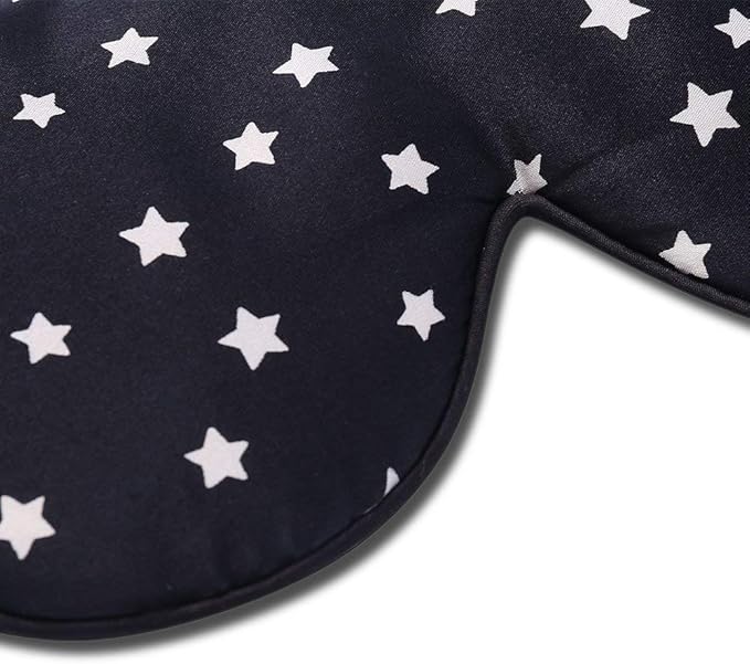 ALASKA BEAR Natural Silk Sleep Mask, Super Smooth Eye Mask (Black Stars)