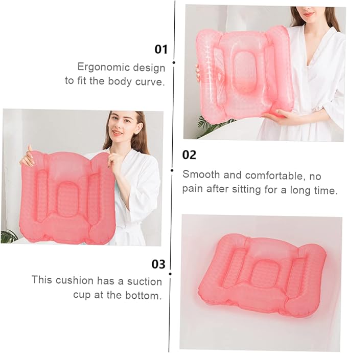 1pc Inflatable Bathtub Seat Cushion with Cups Ergonomic Design for Comfort Water-Filled for Hot Cold Use Relaxing Baths