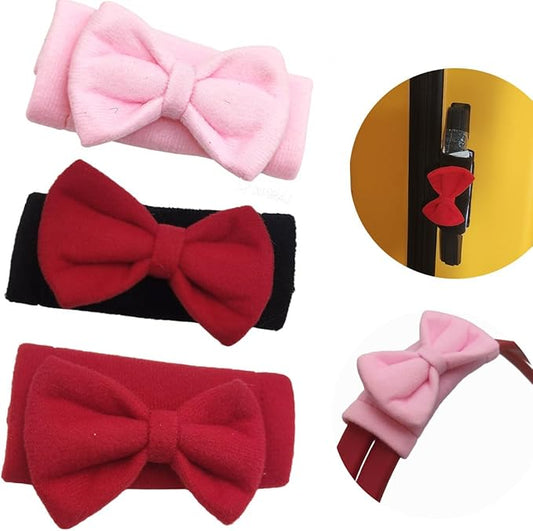 Luggage Handle Wrap 3pcs - Suitcase Identifier Bag Strap Cover with Bow Decoration for Travel Tote, Easy Identification Grips, Markers for Luggage Tags