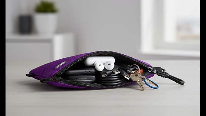 GOX Small Toiletry Bag for Men Bulk Cosmetic Bag Dopp Kit Carry On Zipper Pouch Organization Nylon Small Packing Sack Waterproof (Purple)