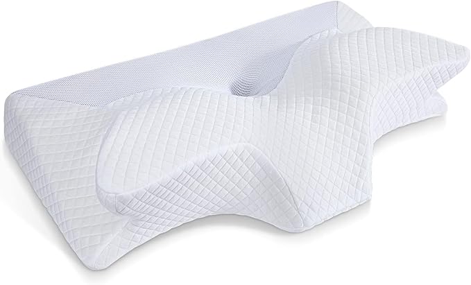 HOMCA Cervical Pillow Memory Foam Pillows - Contour Memory Foam Pillow for Neck Pain Relief, Orthopedic Neck Bed Pillow for Side Sleepers Back and Stomach