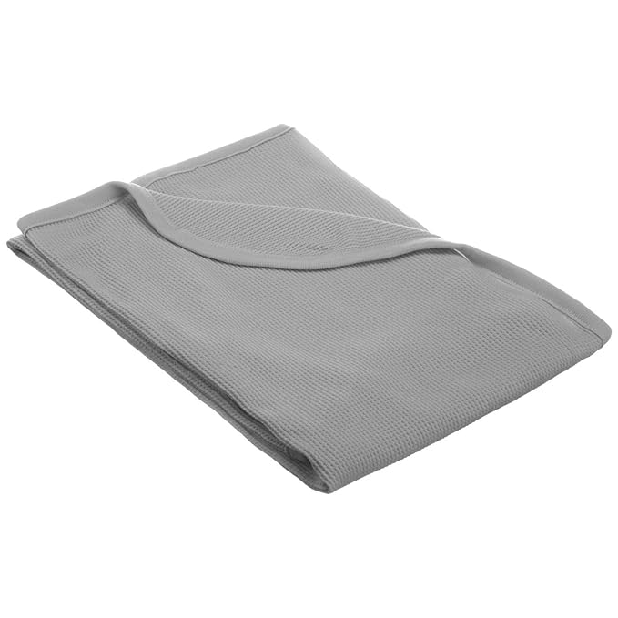 American Baby Company 100% Cotton Thermal Waffle Swaddle Blanket Combo (30" x 40"), Soft, Breathable & Stretchy, Gray Star, Gray, and White, for Boys and Girls, Perfect for Swaddling and Travel