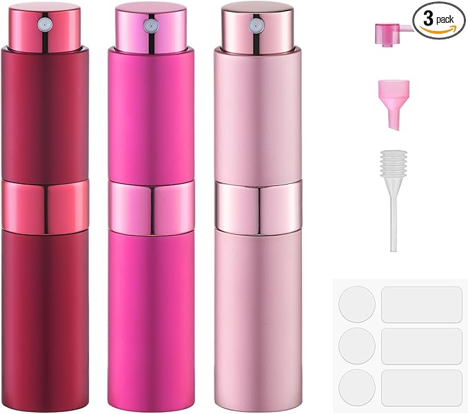 Perfume Atomizer Travel Bottle Refillable: Cologne Sprayer Portable for Men - Mini Spray Empty for Refill - 8ml Small Size Pink