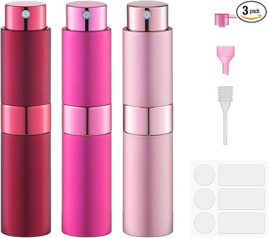 Perfume Atomizer Travel Bottle Refillable: Cologne Sprayer Portable for Men - Mini Spray Empty for Refill - 8ml Small Size Pink