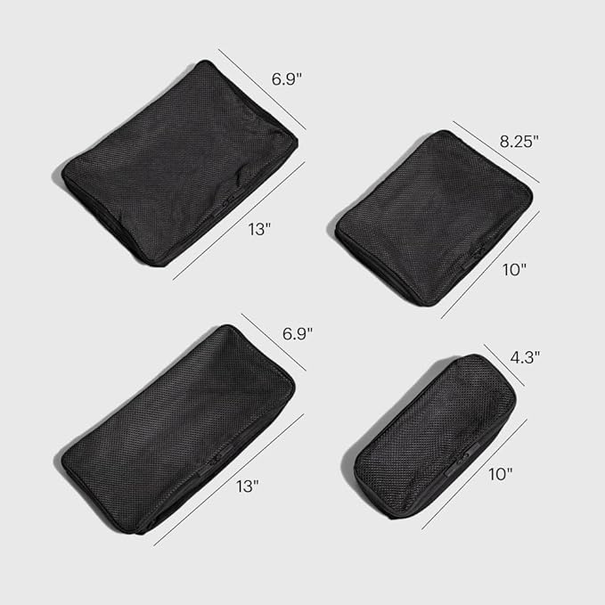 Away Insider Packing Cubes Set of 4 – Lightweight Travel Organizers for Luggage, Suitcases & Carry-On Bags, Jet Black