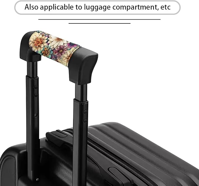 BIGCARJOB Blossom Lotus Luggage Handle Cover Set Pink Suitcase Handle Cover Trolley Case Grip Personalized Luggage Tags Replacement