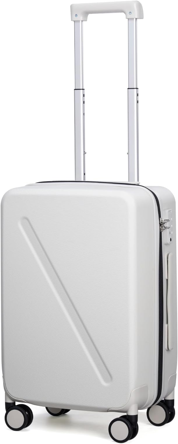 MILADA 20 Inch Carry On Luggage, 22x14x9 Airline Approved Hard Shell Carry On Suitcase with Wheels, TSA Approved Lock, Lightweight Hard Case Travel Luggage, Smoke White