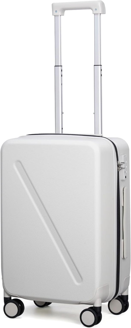MILADA 20 Inch Carry On Luggage, 22x14x9 Airline Approved Hard Shell Carry On Suitcase with Wheels, TSA Approved Lock, Lightweight Hard Case Travel Luggage, Smoke White