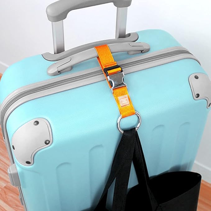 Add-A-Bag Luggage Strap Jacket Gripper, Luggage Straps Baggage Suitcase Belts Travel Accessories - Make Your Hands Free, Easy to Carry Your Extra Bags, Orange