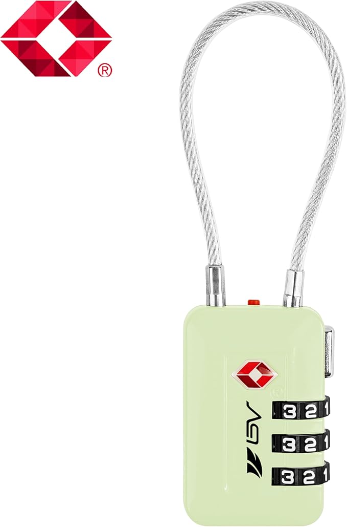 TSA Accepted Luggage Travel Lock, Set-Your-Own Combination Lock for School Gym Locker, Luggage Suitcase Baggage Locks, Filing Cabinets, Toolbox, Case (Mint Green, 1 Pack)