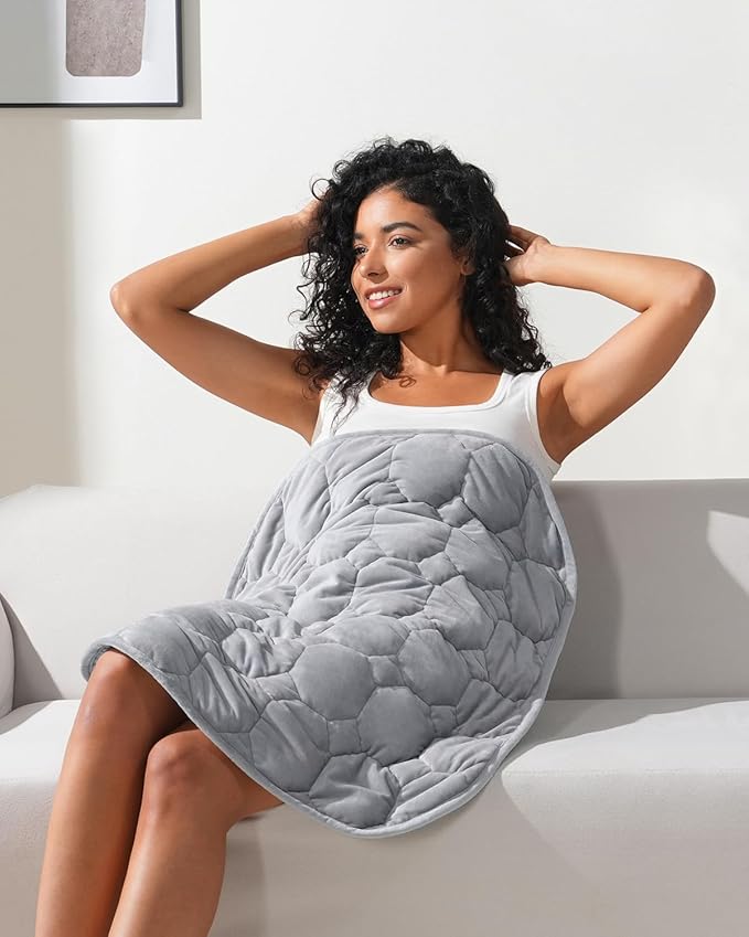 Kivik Weighted Lap Blanket 5 lbs for Adults, Small Weighted Lap Pads, Washable Weighted Lap Pad, Washable Mini Heavy Travel Blankets for Calming & Relaxing, Portable & Breathable 24"x29", Grey