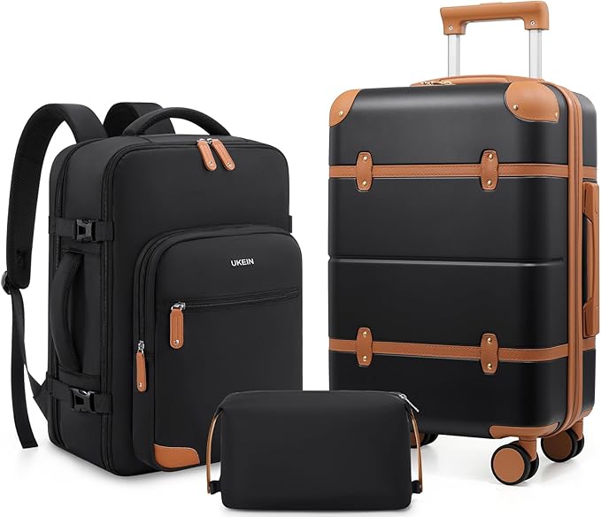 Luggage Sets 3 Piece, Expandable 100% PC Hardshell Suitcase with Spinner Wheels, 20in Suitcase Set with TSA Lock for Women, Carry On Luggage with Travel Backpack