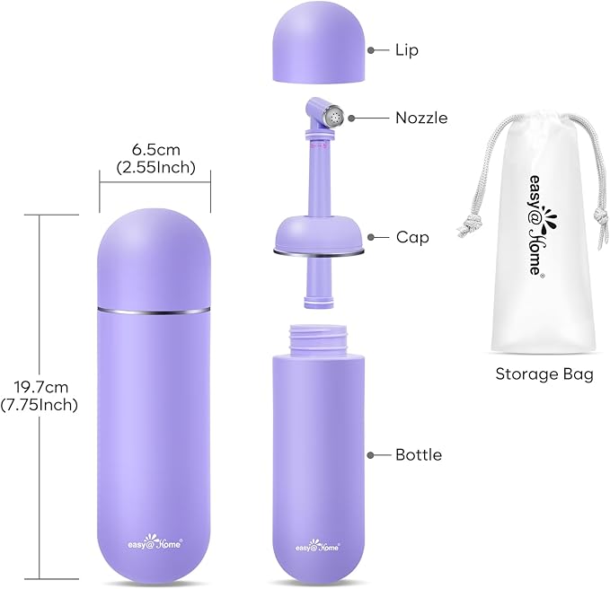 Easy@Home Portable Peri Bottle for Postpartum & Perineal Care: Handheld Bidet Perfect for Personal Hygiene Cleaning & Travel Friendly | 380ml Leakproof & Convenient Design | BPA-Free | EPB-01 Purple