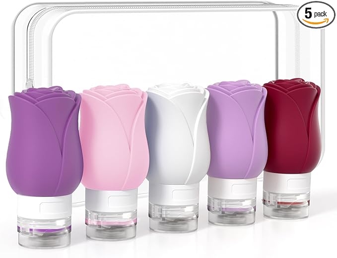 Travel Bottles for Toiletries - TSA Approved Portable Travel Containers for Toiletries, Leak Proof Travel Tubs Refillable Liquid for Shampoo Conditioner Lotion Body Wash,5 Colors
